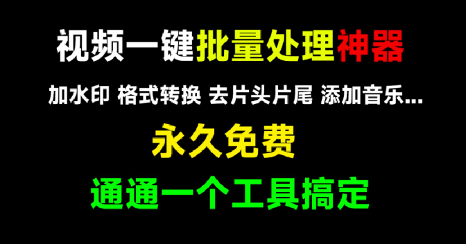 视频格式一键批量处理工具-PAY资源网-免费资源下载中心