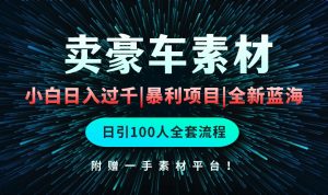 通过卖豪车素材日入过千,空手套白狼!-PAY资源网-免费资源下载中心