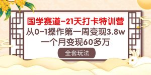 国学赛道21天打卡特训营:从0-1操作第一周变现3.8w,一个月变现60多万!-PAY资源网-免费资源下载中心