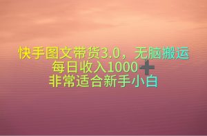 (10252期)快手图文带货3.0,无脑搬运,每日收入1000+,非常适合新手小白-PAY资源网-免费资源下载中心