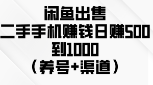 (10269期)闲鱼出售二手手机赚钱,日赚500到1000(养号+渠道)-PAY资源网-免费资源下载中心