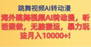 海外跳舞视频AI转动漫,听话照做,无脑搬运,暴力玩法-PAY资源网-免费资源下载中心