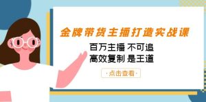 金牌带货主播打造实战课:百万主播 不可追,高效复制 是王道(10节课)-PAY资源网-免费资源下载中心