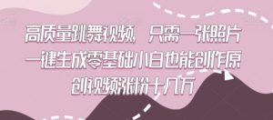 高质量跳舞视频,只需一张照片一键生成零基础小白也能创作原创视频涨粉十几万-PAY资源网-免费资源下载中心