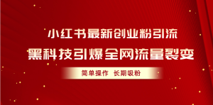 (10789期)小红书最新创业粉引流,黑科技引爆全网流量裂变,简单操作长期吸粉-PAY资源网-免费资源下载中心