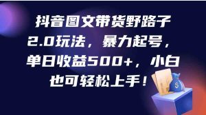 (9790期)抖音图文带货野路子2.0玩法,暴力起号,单日收益500+,小白也可轻松上手!-PAY资源网-免费资源下载中心