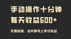 (9324期)手动操作十分钟,每天收益600+,当天实操当天见收益-PAY资源网-免费资源下载中心