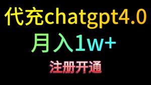 代充chatgpt4.0,日入500+,精准引流,暴力变现!-PAY资源网-免费资源下载中心