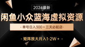 (10336期)最新闲鱼小众蓝海虚拟资源,单号日入300+,三天必起店,矩阵放大月入1-2W-PAY资源网-免费资源下载中心
