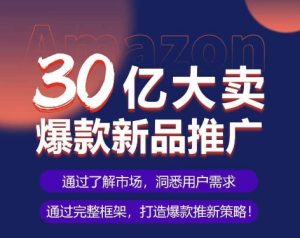 亚马逊·30亿大卖爆款新品推广,可复制、全程案例实操的爆款推新SOP-PAY资源网-免费资源下载中心