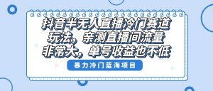 抖音半无人直播冷门赛道玩法,直播间流量非常大,单号收益也不低!-PAY资源网-免费资源下载中心