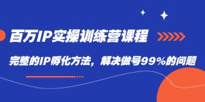 百万IP实战训练营课程,完整的IP孵化方法,解决做号99%的问题-PAY资源网-免费资源下载中心